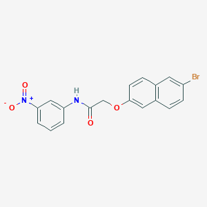 molecular formula C18H13BrN2O4 B3641178 2-(6-bromonaphthalen-2-yl)oxy-N-(3-nitrophenyl)acetamide 