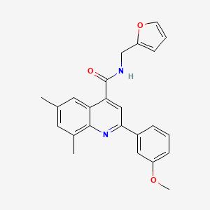 molecular formula C24H22N2O3 B3641182 N-(2-furylmethyl)-2-(3-methoxyphenyl)-6,8-dimethyl-4-quinolinecarboxamide 