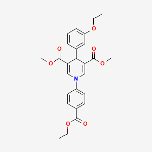 dimethyl 1-[4-(ethoxycarbonyl)phenyl]-4-(3-ethoxyphenyl)-1,4-dihydro-3,5-pyridinedicarboxylate