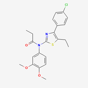 N-[4-(4-chlorophenyl)-5-ethyl-1,3-thiazol-2-yl]-N-(3,4-dimethoxyphenyl)propanamide