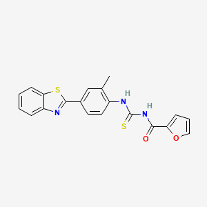 molecular formula C20H15N3O2S2 B3641223 N-({[4-(1,3-benzothiazol-2-yl)-2-methylphenyl]amino}carbonothioyl)-2-furamide 