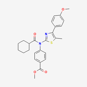 molecular formula C26H28N2O4S B3641273 Methyl 4-[cyclohexanecarbonyl-[4-(4-methoxyphenyl)-5-methyl-1,3-thiazol-2-yl]amino]benzoate 