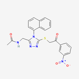 N-[[4-naphthalen-1-yl-5-[2-(3-nitrophenyl)-2-oxoethyl]sulfanyl-1,2,4-triazol-3-yl]methyl]acetamide