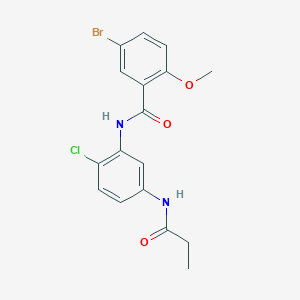 5-bromo-N-[2-chloro-5-(propanoylamino)phenyl]-2-methoxybenzamide