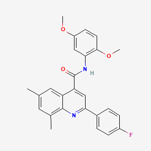 N-(2,5-dimethoxyphenyl)-2-(4-fluorophenyl)-6,8-dimethyl-4-quinolinecarboxamide