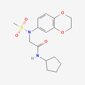 N-cyclopentyl-N~2~-(2,3-dihydro-1,4-benzodioxin-6-yl)-N~2~-(methylsulfonyl)glycinamide