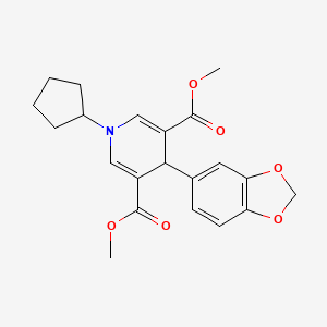 dimethyl 4-(1,3-benzodioxol-5-yl)-1-cyclopentyl-1,4-dihydro-3,5-pyridinedicarboxylate