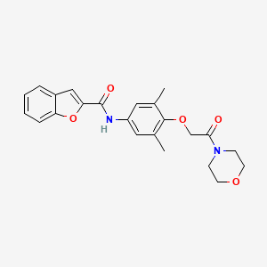 molecular formula C23H24N2O5 B3641358 N-{3,5-dimethyl-4-[2-(4-morpholinyl)-2-oxoethoxy]phenyl}-1-benzofuran-2-carboxamide 