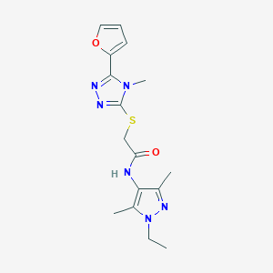 N-(1-ethyl-3,5-dimethyl-1H-pyrazol-4-yl)-2-{[5-(2-furyl)-4-methyl-4H-1,2,4-triazol-3-yl]thio}acetamide