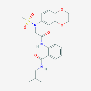 2-{2-[N-(2,3-DIHYDRO-1,4-BENZODIOXIN-6-YL)METHANESULFONAMIDO]ACETAMIDO}-N-(2-METHYLPROPYL)BENZAMIDE