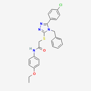 2-[[4-benzyl-5-(4-chlorophenyl)-1,2,4-triazol-3-yl]sulfanyl]-N-(4-ethoxyphenyl)acetamide