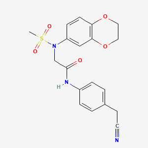 N-[4-(cyanomethyl)phenyl]-N~2~-(2,3-dihydro-1,4-benzodioxin-6-yl)-N~2~-(methylsulfonyl)glycinamide