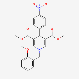 molecular formula C23H22N2O7 B3641438 dimethyl 1-(2-methoxybenzyl)-4-(4-nitrophenyl)-1,4-dihydro-3,5-pyridinedicarboxylate 