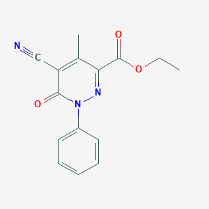 molecular formula C15H13N3O3 B364150 Ethyl 5-cyano-4-methyl-6-oxo-1-phenyl-1,6-dihydropyridazine-3-carboxylate CAS No. 89516-24-5