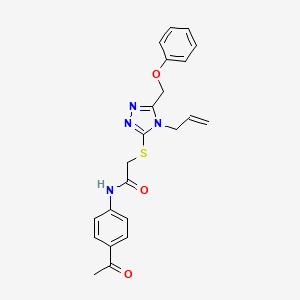 molecular formula C22H22N4O3S B3641516 N-(4-acetylphenyl)-2-{[4-allyl-5-(phenoxymethyl)-4H-1,2,4-triazol-3-yl]thio}acetamide 