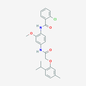 2-chloro-N-(4-{[(2-isopropyl-5-methylphenoxy)acetyl]amino}-2-methoxyphenyl)benzamide