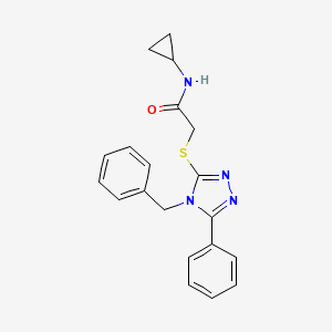 molecular formula C20H20N4OS B3641557 2-[(4-benzyl-5-phenyl-4H-1,2,4-triazol-3-yl)thio]-N-cyclopropylacetamide 