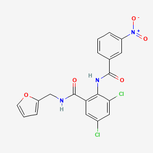 3,5-dichloro-N-(furan-2-ylmethyl)-2-[(3-nitrobenzoyl)amino]benzamide