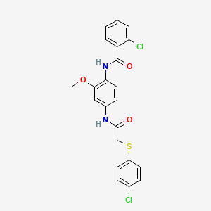 2-chloro-N-[4-({[(4-chlorophenyl)thio]acetyl}amino)-2-methoxyphenyl]benzamide