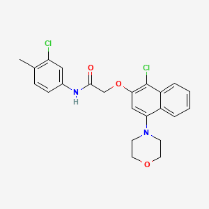 molecular formula C23H22Cl2N2O3 B3641609 N-(3-chloro-4-methylphenyl)-2-{[1-chloro-4-(4-morpholinyl)-2-naphthyl]oxy}acetamide 