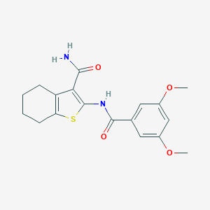 molecular formula C18H20N2O4S B364161 2-(3,5-Dimethoxybenzamido)-4,5,6,7-tetrahydrobenzo[b]thiophene-3-carboxamide CAS No. 300712-88-3