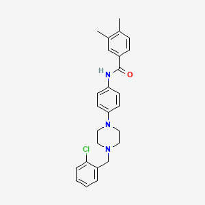 N-{4-[4-(2-chlorobenzyl)-1-piperazinyl]phenyl}-3,4-dimethylbenzamide