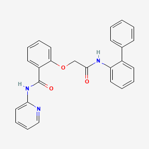 molecular formula C26H21N3O3 B3641651 2-[2-(2-biphenylylamino)-2-oxoethoxy]-N-2-pyridinylbenzamide 