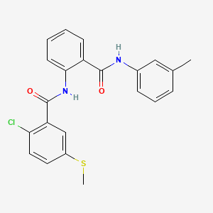 2-chloro-N-[2-[(3-methylphenyl)carbamoyl]phenyl]-5-methylsulfanylbenzamide