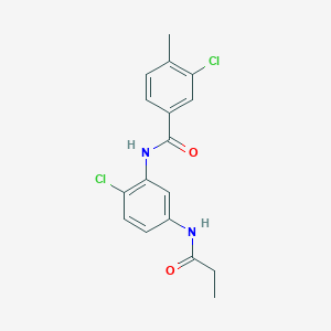 3-chloro-N-[2-chloro-5-(propanoylamino)phenyl]-4-methylbenzamide