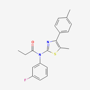 molecular formula C20H19FN2OS B3641685 N-(3-fluorophenyl)-N-[5-methyl-4-(4-methylphenyl)-1,3-thiazol-2-yl]propanamide 