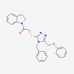 1-({[4-benzyl-5-(phenoxymethyl)-4H-1,2,4-triazol-3-yl]thio}acetyl)indoline