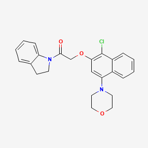 molecular formula C24H23ClN2O3 B3641694 1-({[1-chloro-4-(4-morpholinyl)-2-naphthyl]oxy}acetyl)indoline 