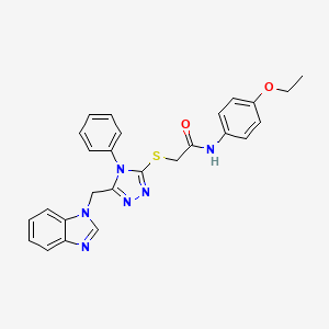 2-{[5-(1H-benzimidazol-1-ylmethyl)-4-phenyl-4H-1,2,4-triazol-3-yl]thio}-N-(4-ethoxyphenyl)acetamide