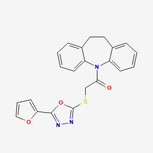 5-({[5-(2-furyl)-1,3,4-oxadiazol-2-yl]thio}acetyl)-10,11-dihydro-5H-dibenzo[b,f]azepine