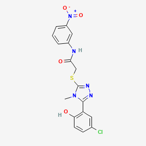 molecular formula C17H14ClN5O4S B3641706 2-[[5-(5-chloro-2-hydroxyphenyl)-4-methyl-1,2,4-triazol-3-yl]sulfanyl]-N-(3-nitrophenyl)acetamide 