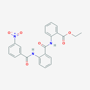 molecular formula C23H19N3O6 B3641743 Ethyl 2-[[2-[(3-nitrobenzoyl)amino]benzoyl]amino]benzoate 