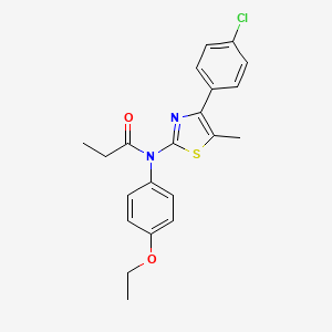 molecular formula C21H21ClN2O2S B3641756 N-[4-(4-chlorophenyl)-5-methyl-1,3-thiazol-2-yl]-N-(4-ethoxyphenyl)propanamide 