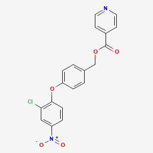 molecular formula C19H13ClN2O5 B3641769 4-(2-chloro-4-nitrophenoxy)benzyl isonicotinate 