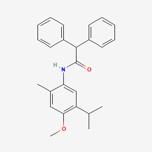 molecular formula C25H27NO2 B3641784 N-(4-methoxy-2-methyl-5-propan-2-ylphenyl)-2,2-diphenylacetamide 