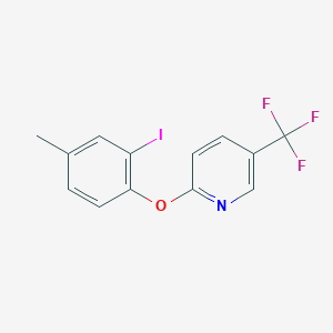 molecular formula C13H9F3INO B3641801 2-(2-iodo-4-methylphenoxy)-5-(trifluoromethyl)pyridine 