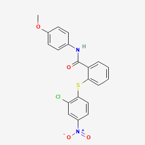 molecular formula C20H15ClN2O4S B3641803 2-[(2-chloro-4-nitrophenyl)thio]-N-(4-methoxyphenyl)benzamide 