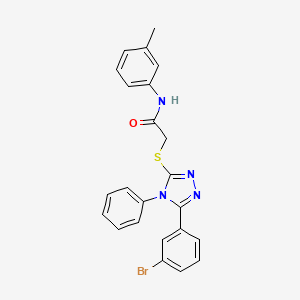 molecular formula C23H19BrN4OS B3641825 2-[[5-(3-bromophenyl)-4-phenyl-1,2,4-triazol-3-yl]sulfanyl]-N-(3-methylphenyl)acetamide 