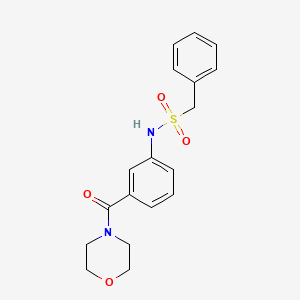 molecular formula C18H20N2O4S B3641847 N-[3-(morpholine-4-carbonyl)phenyl]-1-phenylmethanesulfonamide 