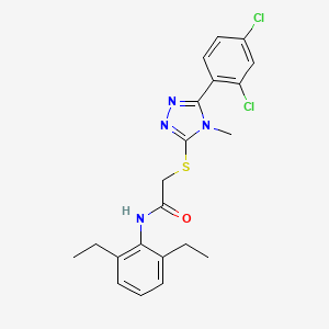 2-{[5-(2,4-dichlorophenyl)-4-methyl-4H-1,2,4-triazol-3-yl]thio}-N-(2,6-diethylphenyl)acetamide