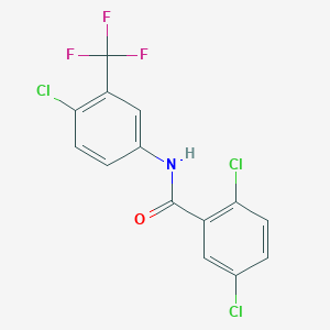 molecular formula C14H7Cl3F3NO B3641906 2,5-dichloro-N-[4-chloro-3-(trifluoromethyl)phenyl]benzamide 