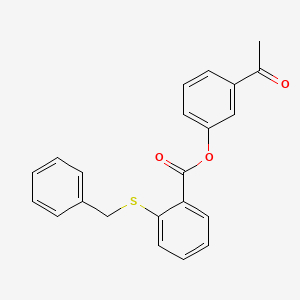 molecular formula C22H18O3S B3641924 3-acetylphenyl 2-(benzylthio)benzoate 