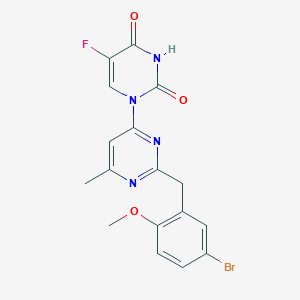 1-[2-[(5-Bromo-2-methoxyphenyl)methyl]-6-methylpyrimidin-4-yl]-5-fluoropyrimidine-2,4-dione