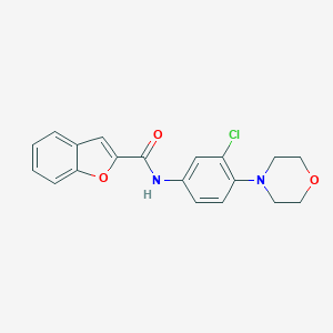 molecular formula C19H17ClN2O3 B364196 N-(3-chloro-4-morpholin-4-ylphenyl)-1-benzofuran-2-carboxamide CAS No. 330177-89-4