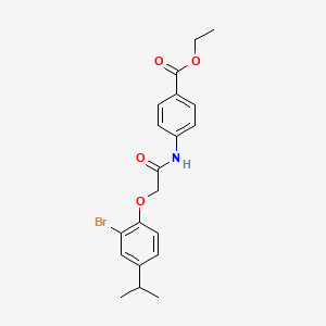 molecular formula C20H22BrNO4 B3641962 ethyl 4-{[(2-bromo-4-isopropylphenoxy)acetyl]amino}benzoate 