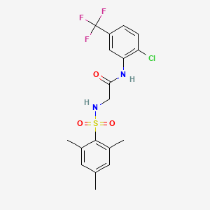 N-[2-chloro-5-(trifluoromethyl)phenyl]-2-[(2,4,6-trimethylphenyl)sulfonylamino]acetamide